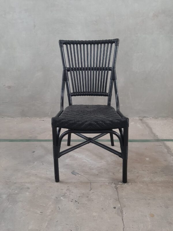 Laguna Bistro Chair - RATTAN BLACK Side Dining Chair - Image 2