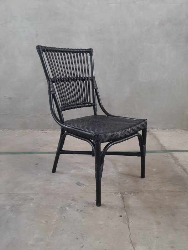 Laguna Bistro Chair - RATTAN BLACK Side Dining Chair - Image 5