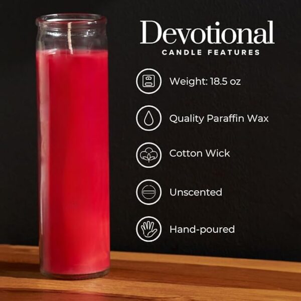 Aspen Brands Red Blessed Sanctuary Devotional Prayer Candle, 7 Day - set of 12 - Image 6