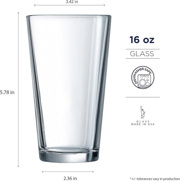 Beer Pint Glasses Set of 12 - 16 oz Drinking Glasses Made for Cold Beverages - 16 oz Mixing Glass & Highball Glasses Set of 12 for Homes, Pubs & More - Image 11