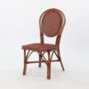 Paris Rattan Bistro Chair - Red & Cream Dining Side Chair - Image 8