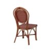 Paris Rattan Bistro Chair - Red & Cream Dining Side Chair - Image 3