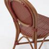 Paris Rattan Bistro Chair - Red & Cream Dining Side Chair - Image 5
