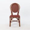 Paris Rattan Bistro Chair - Red & Cream Dining Side Chair - Image 6