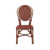 Paris Rattan Bistro Chair - Red & Cream Dining Side Chair - Image 2
